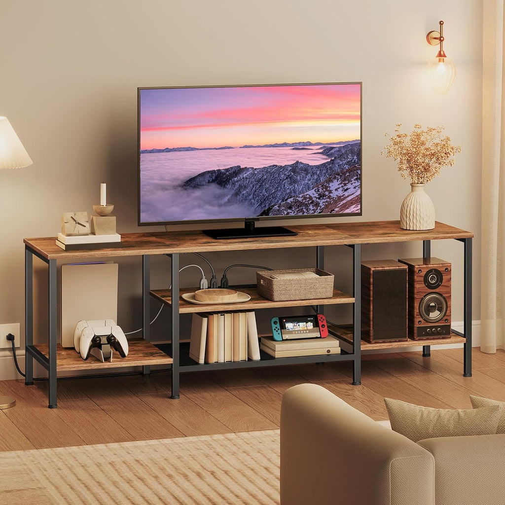 TV UNIT VERMONT WITH BUILT-IN POWER OUTLETS-VERBR
