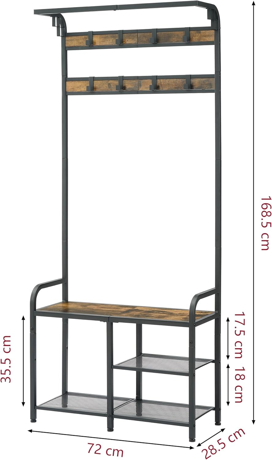 The RAVEN – 4-in-1  Coat Rack & Shoe Bench