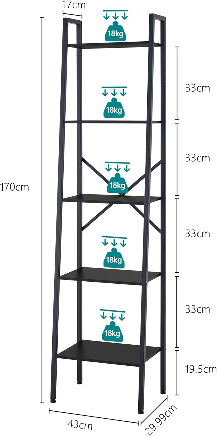 The LEXON – 5-Tier Ladder Bookshelf