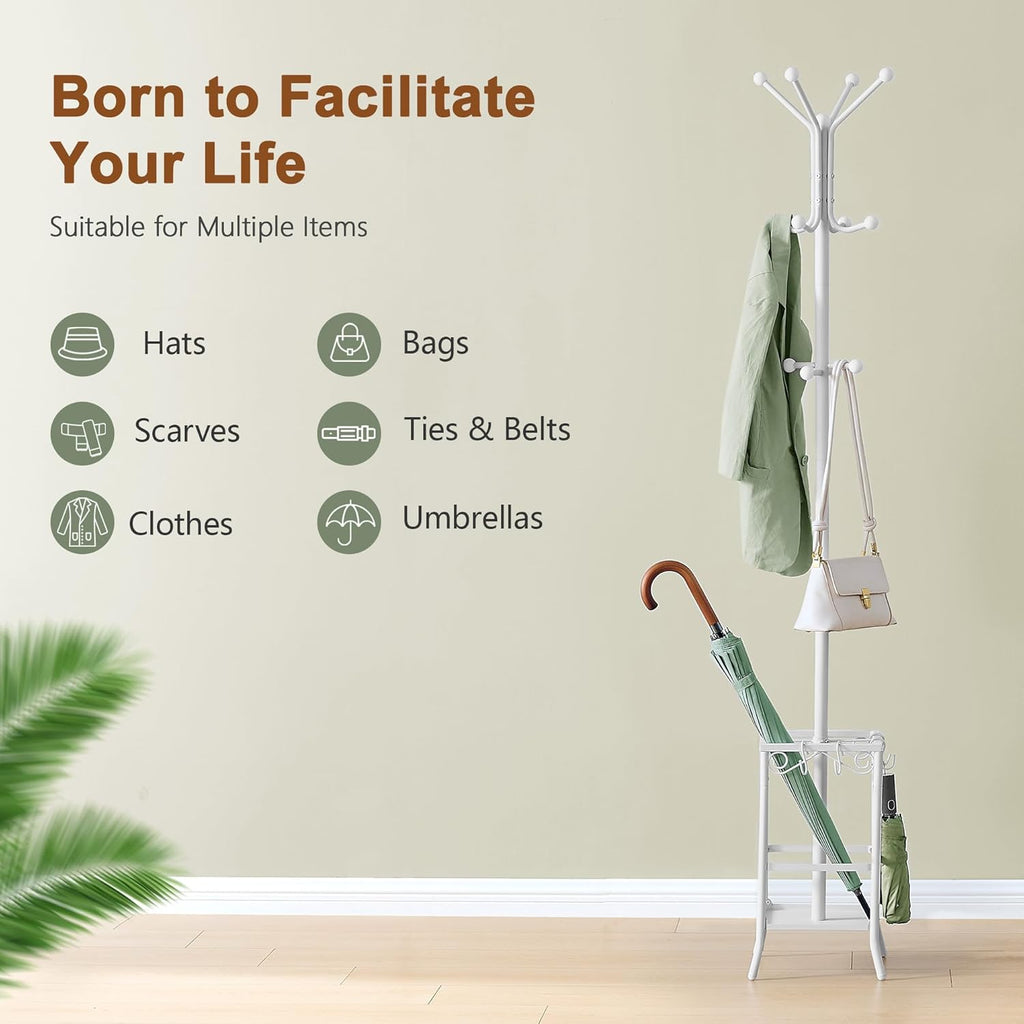 The ARDEN – Minimalist White Metal Coat Tree