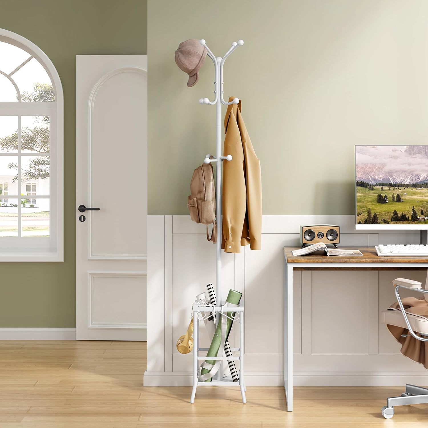 The ARDEN – Minimalist White Metal Coat Tree