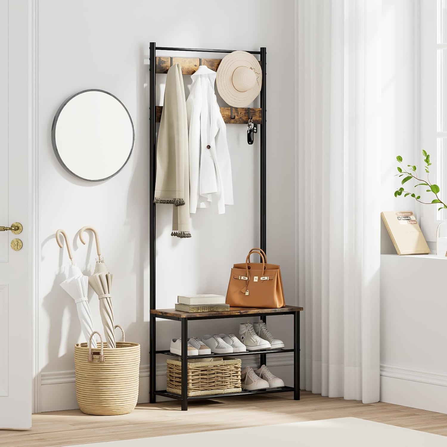 The HAVEN – Hall Tree with Shoe Storage Bench