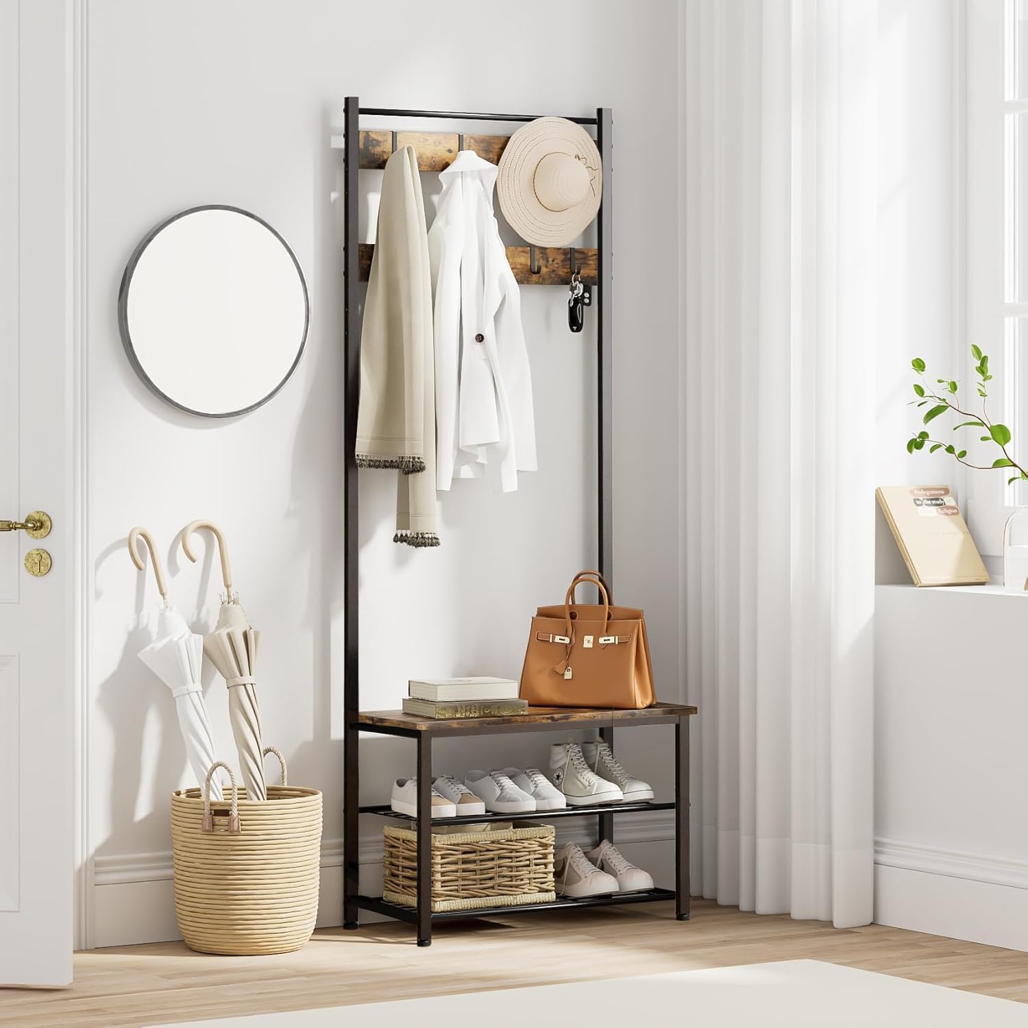 The HAVEN – Hall Tree with Shoe Storage Bench