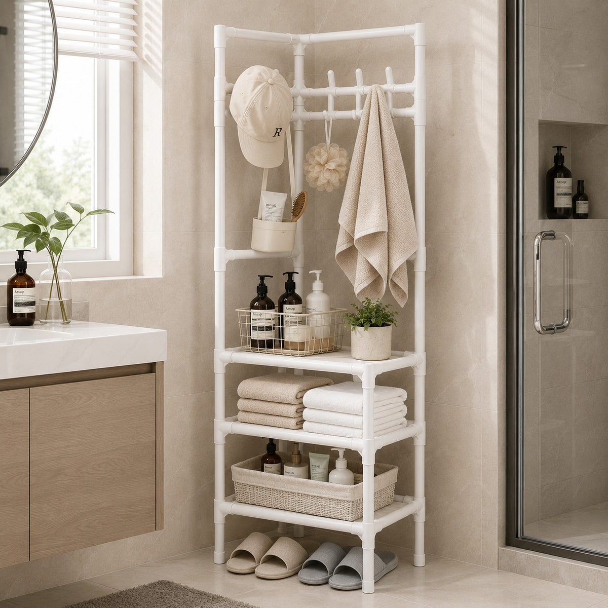 The BLANCA N white corner rack
