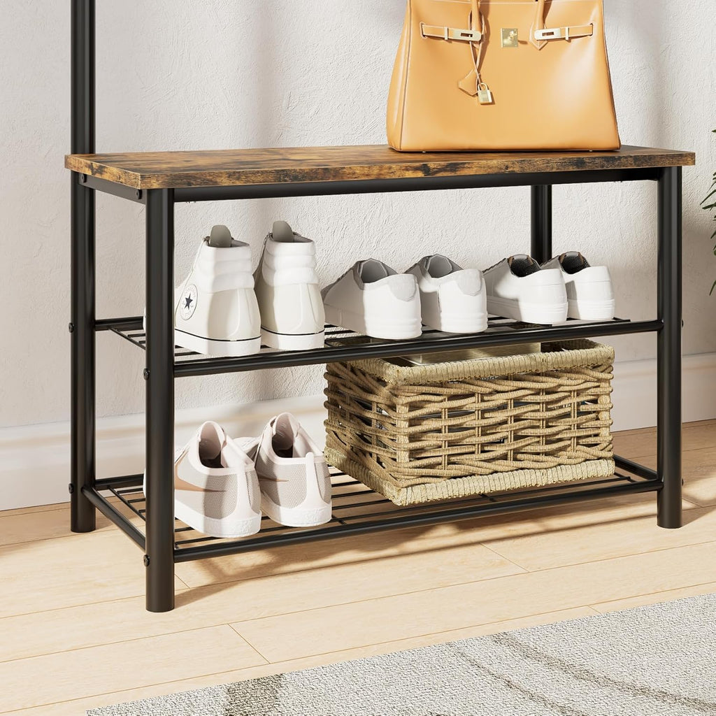 The HAVEN – Hall Tree with Shoe Storage Bench