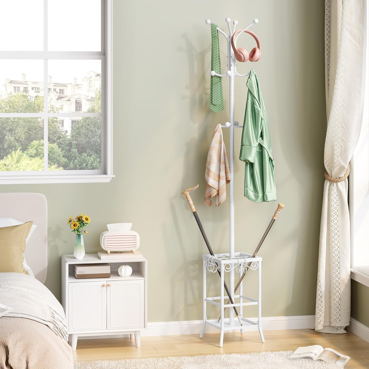 The ARDEN – Minimalist White Metal Coat Tree