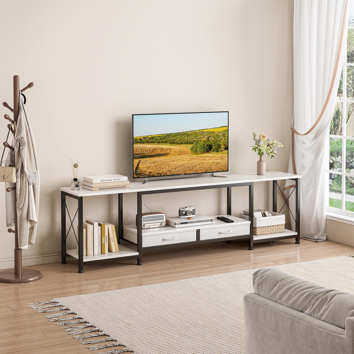 TV UNIT ARDENO WITH 2 FABRIC DRAWERS