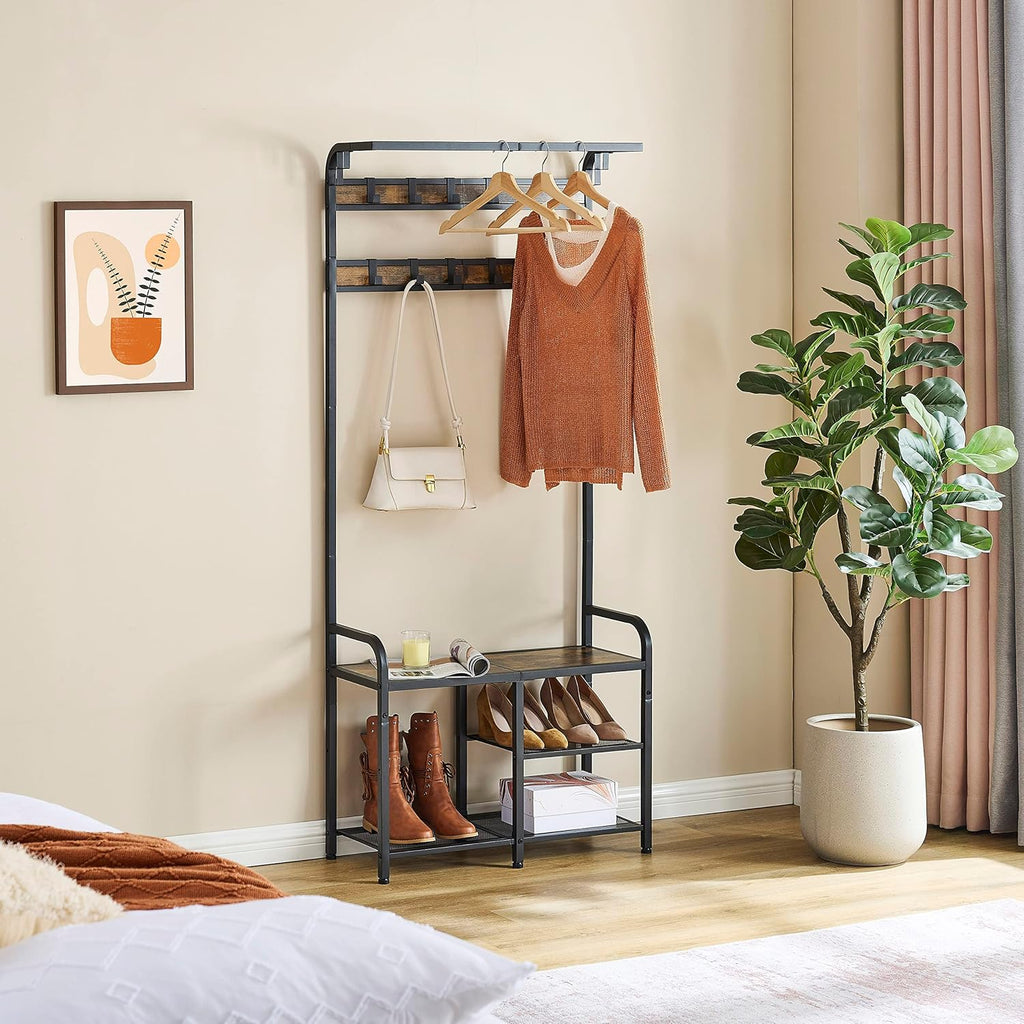 The RAVEN – 4-in-1  Coat Rack & Shoe Bench