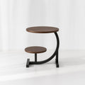 The DUETO N – Round Side Table with Shelf