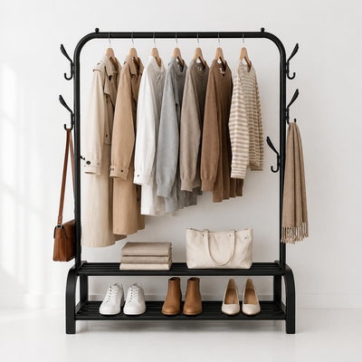 The ONYXA N – Clothes & Shoe Rack with Side Hooks
