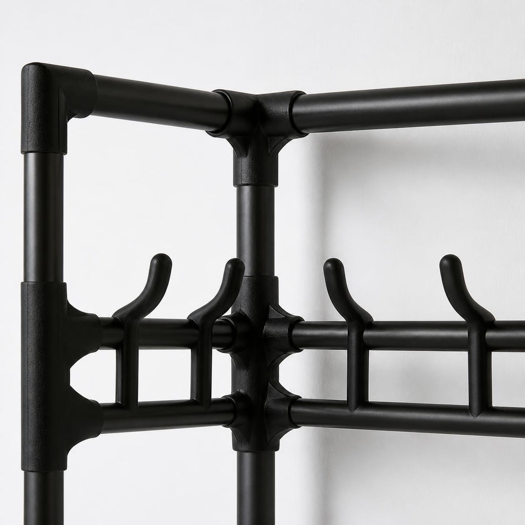 The NOCTIS N – Black Corner Rack with 10 Hooks