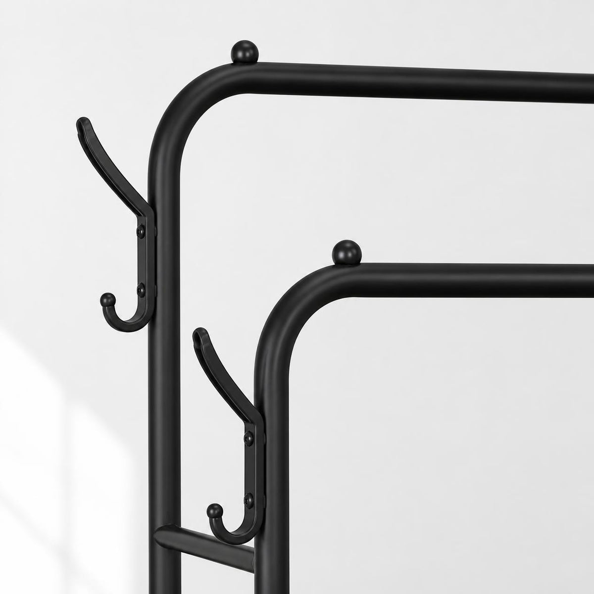 The ATELIA N – Double Clothes Rack with Side Hooks