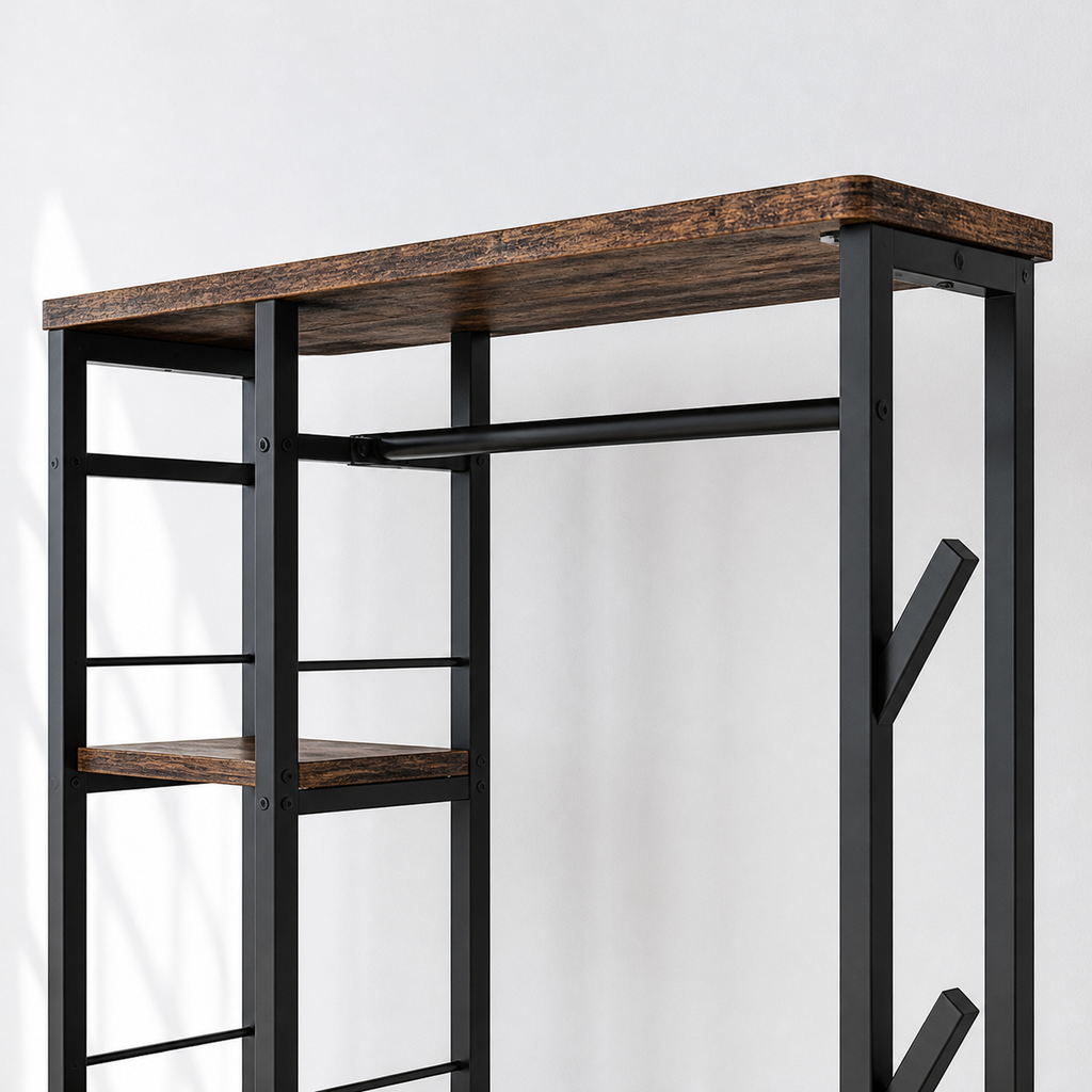 The CLOSETIA – 4-in-1 Clothes Stand & Shoe Bench