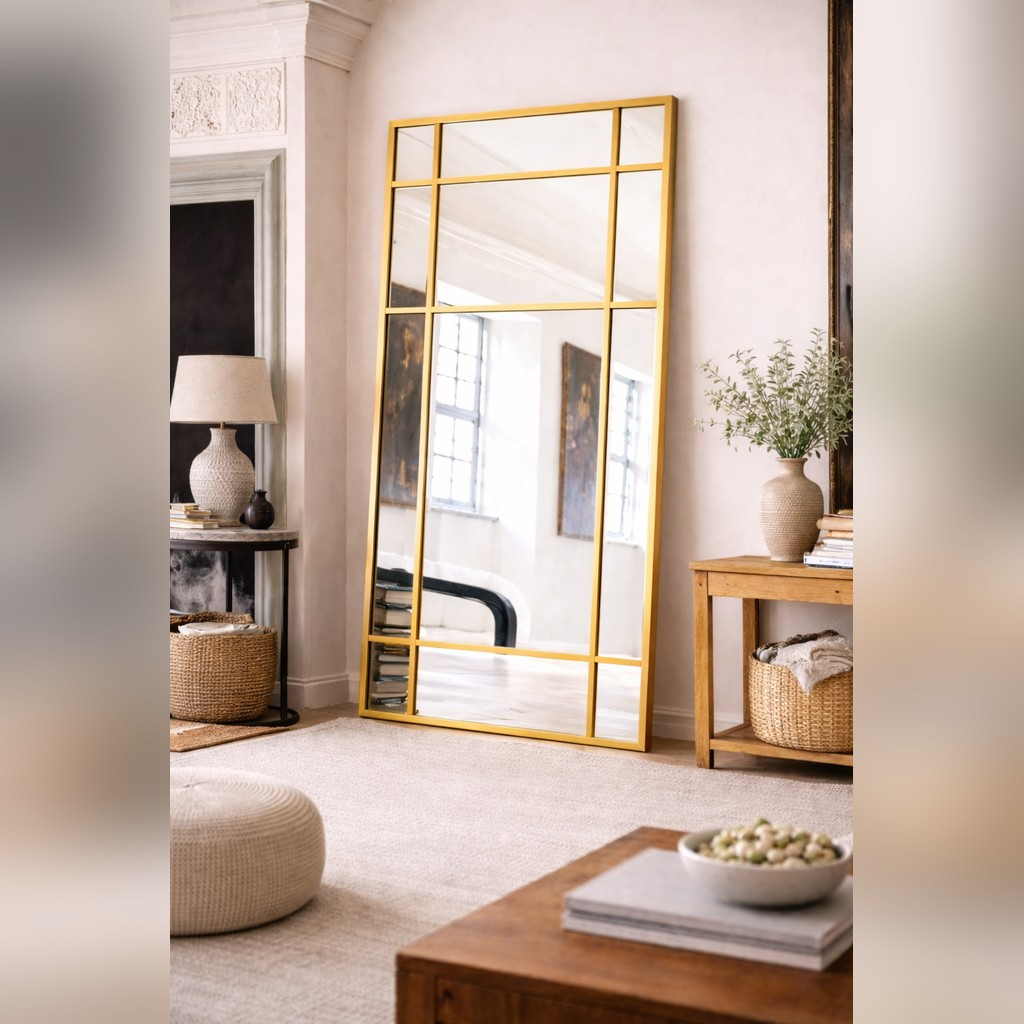 The LATTIS grid full-length floor mirror