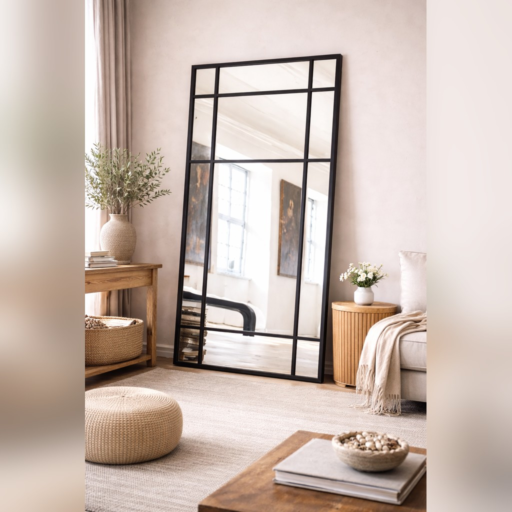 The LATTIS grid full-length floor mirror