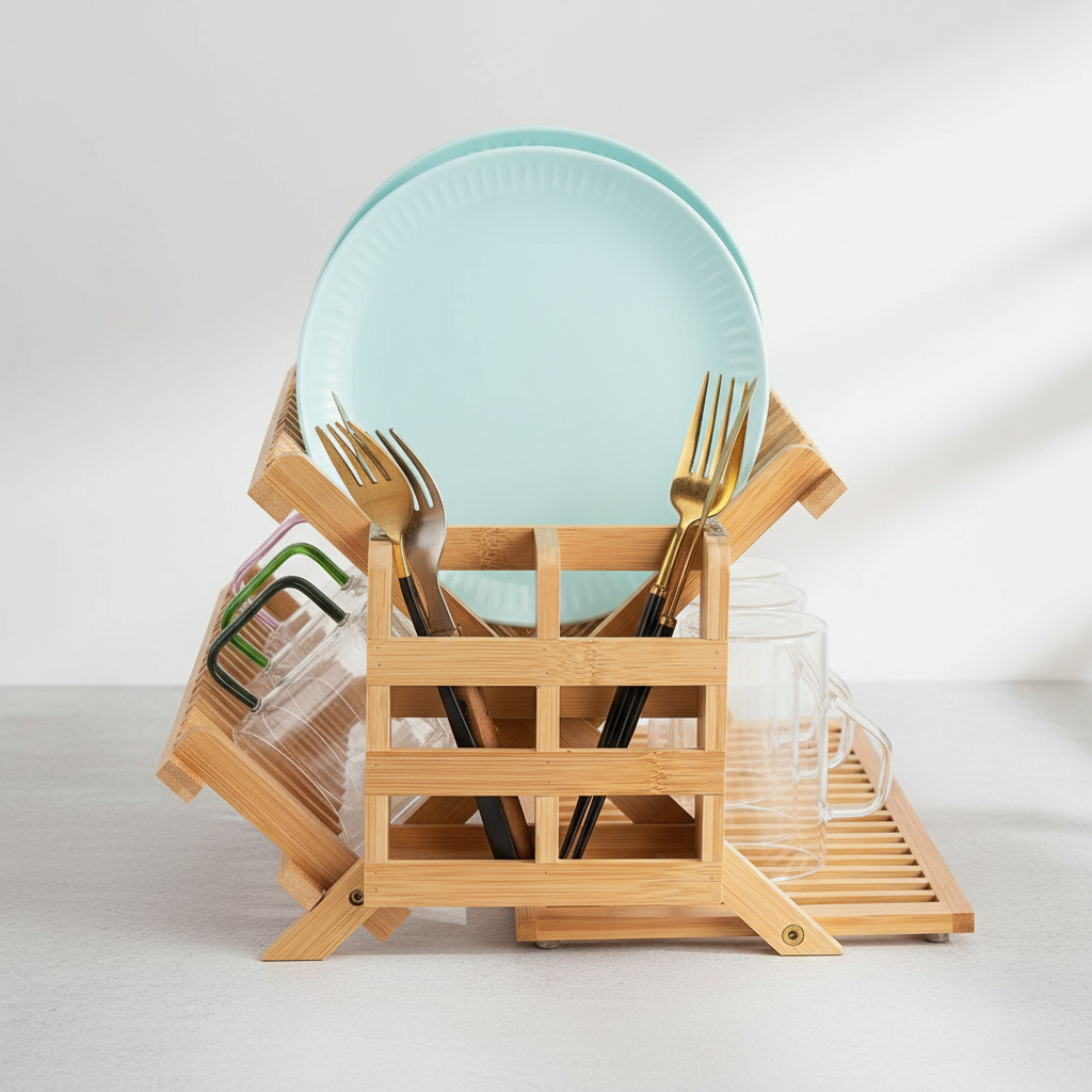 DRAIN LA2 – Foldable Bamboo Dish Rack